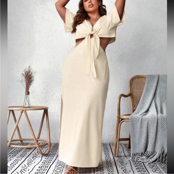 Boho cut out knot front maxi dress - Picture 8 of 10